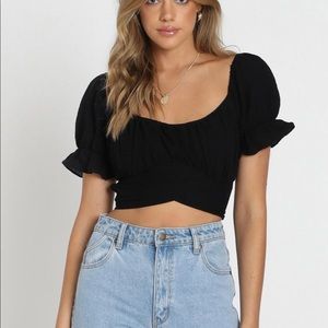 Showpo Arielle Crop Top, Black